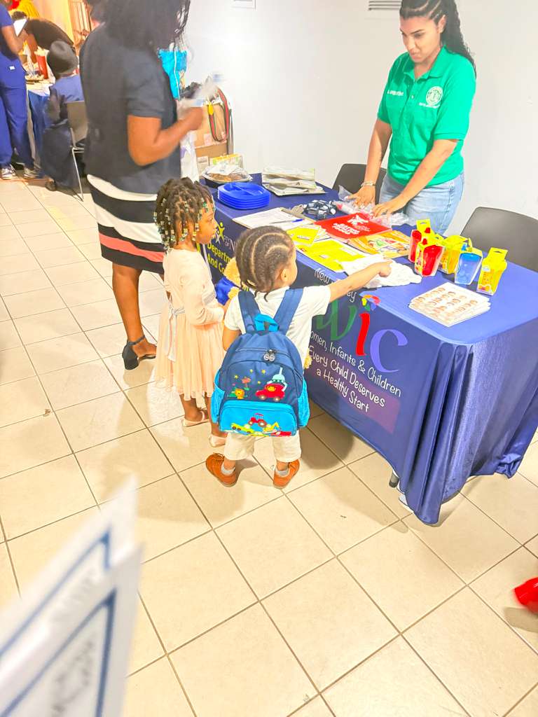 Community members receiving services