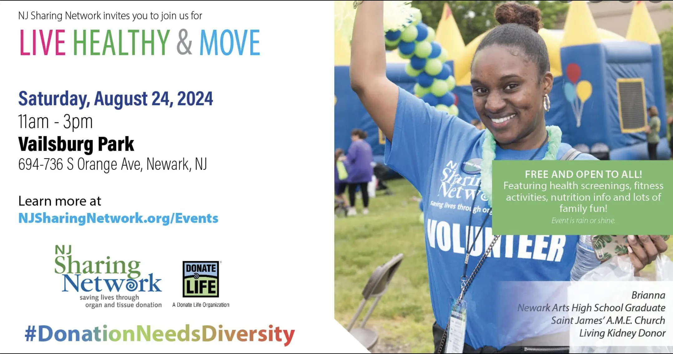 Join NJ Sharing Network for the "Live Healthy &amp; Move" Event in Newark!