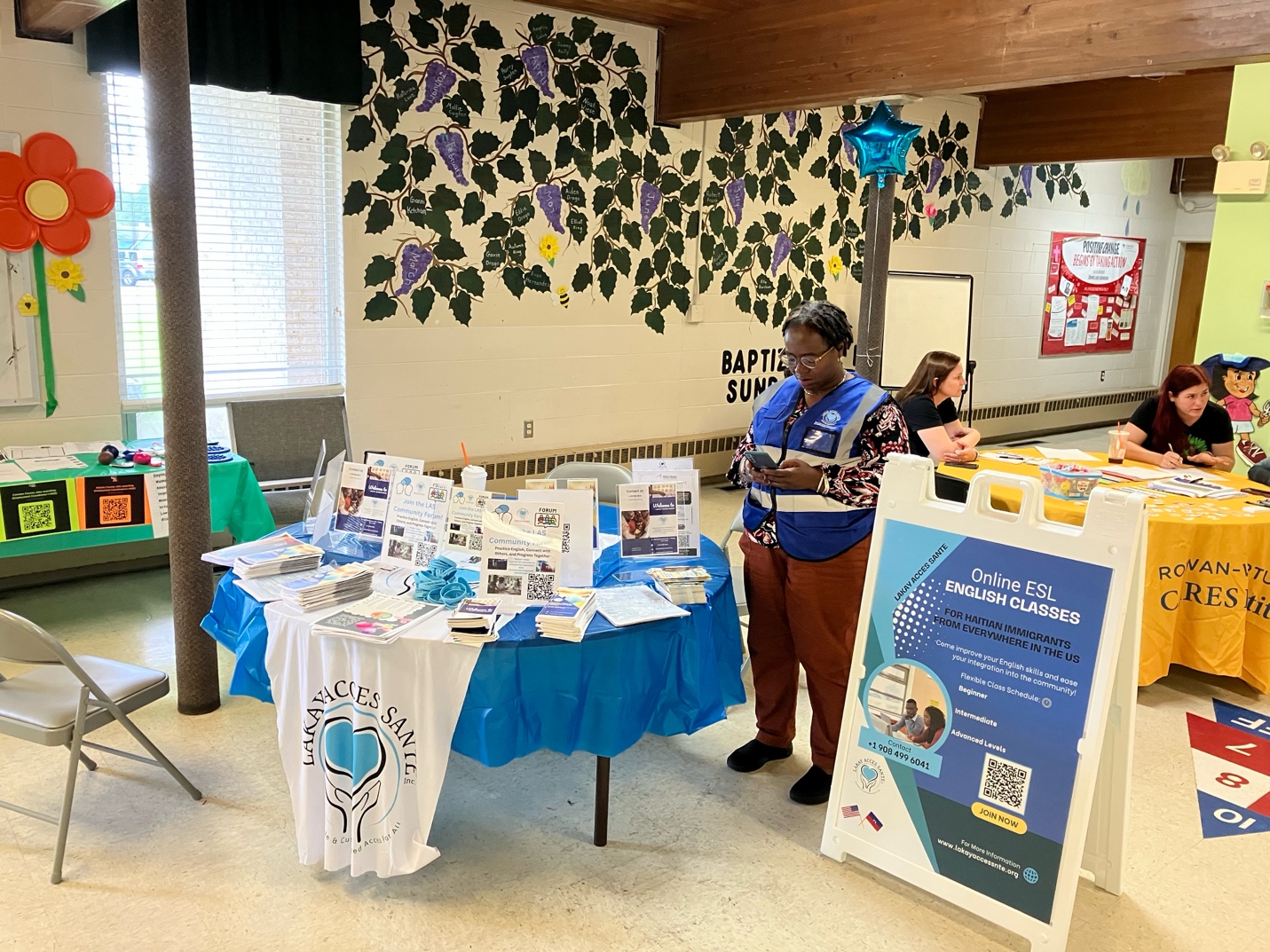 Team member at resource table