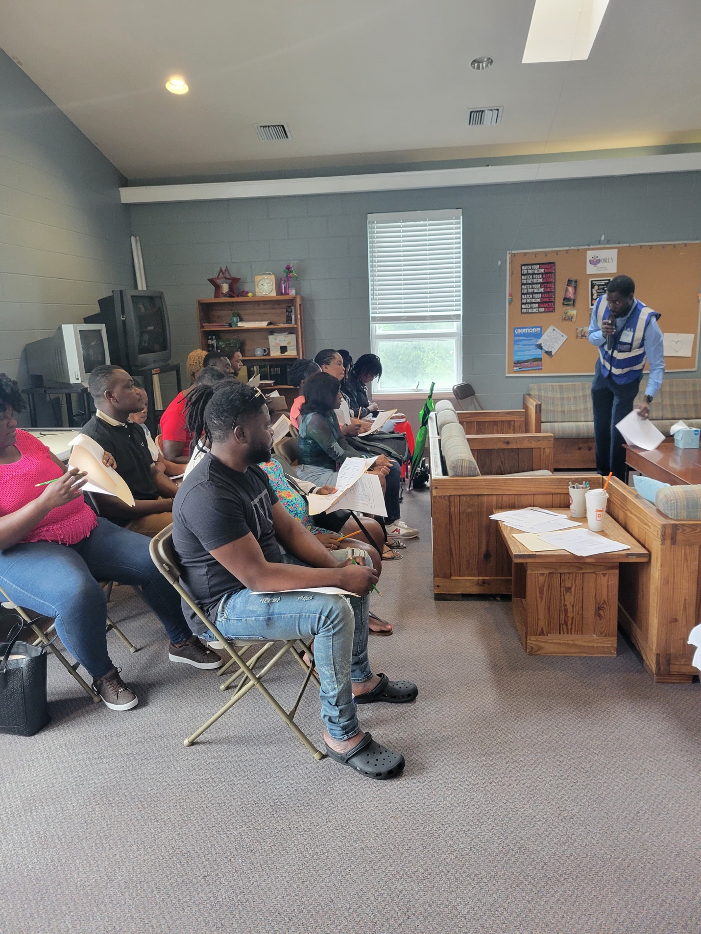 Seated participants during session